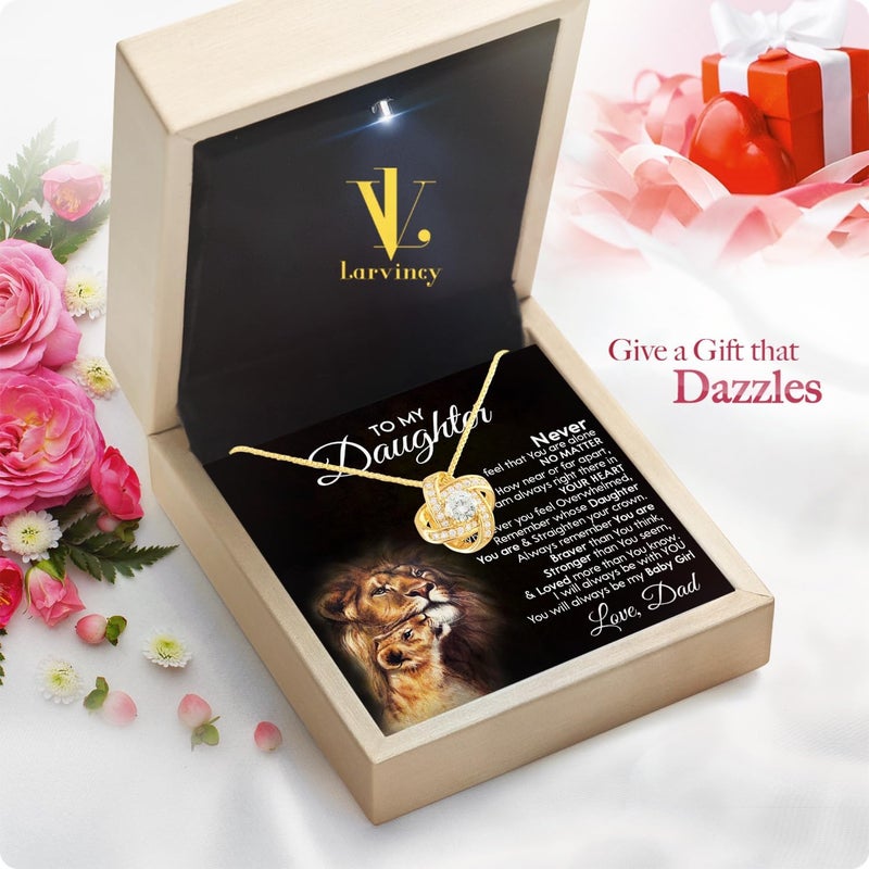 Larvincy To My Daughter Necklace From Dad With Heartfelt Message & Elegant Box, Gifts For Daughter From Father, Beautiful Jewelry Gift From Love Daddy On Graduation, Birthday, Wedding, Christmas - Image 2